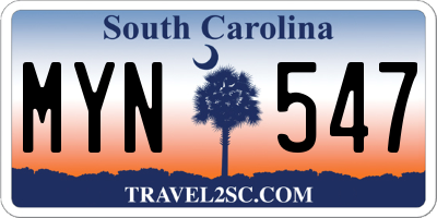 SC license plate MYN547