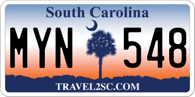 SC license plate MYN548