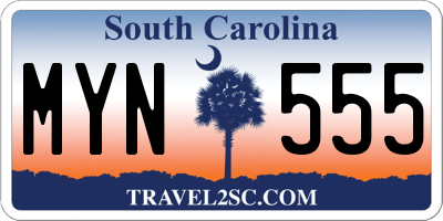 SC license plate MYN555