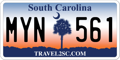 SC license plate MYN561