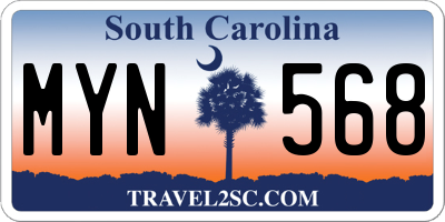 SC license plate MYN568