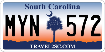 SC license plate MYN572