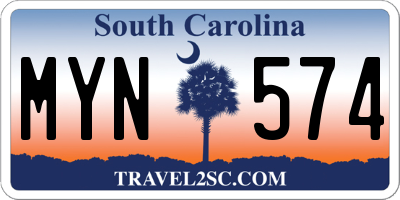 SC license plate MYN574