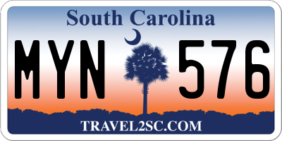 SC license plate MYN576