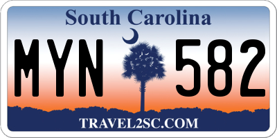 SC license plate MYN582