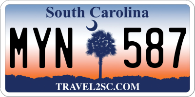 SC license plate MYN587