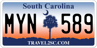 SC license plate MYN589