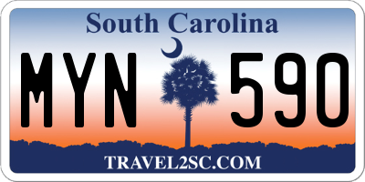 SC license plate MYN590