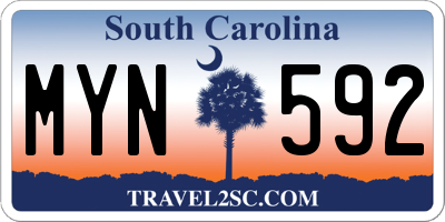 SC license plate MYN592