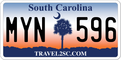 SC license plate MYN596