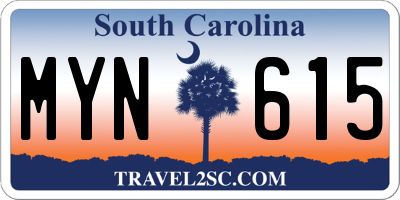 SC license plate MYN615
