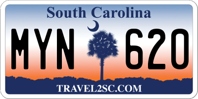 SC license plate MYN620