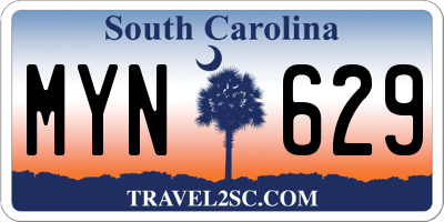 SC license plate MYN629