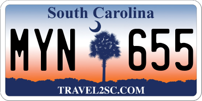 SC license plate MYN655