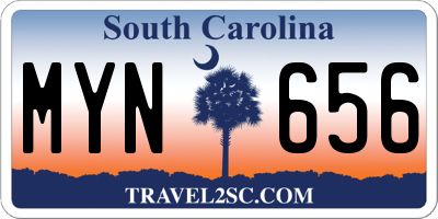 SC license plate MYN656