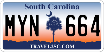 SC license plate MYN664