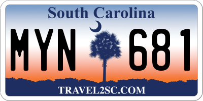 SC license plate MYN681