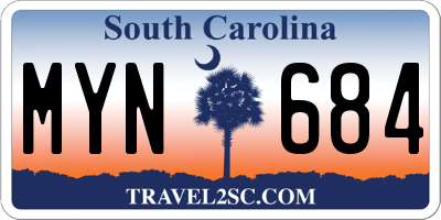 SC license plate MYN684