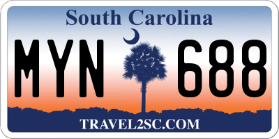 SC license plate MYN688