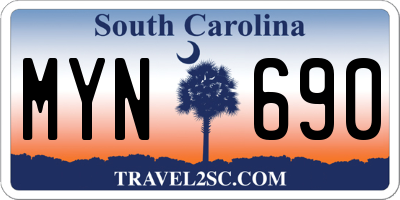 SC license plate MYN690