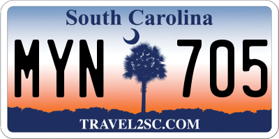 SC license plate MYN705