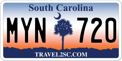 SC license plate MYN720