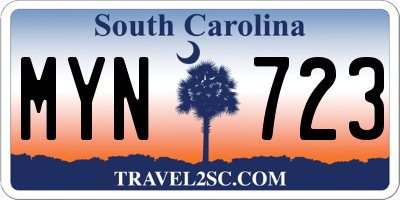 SC license plate MYN723
