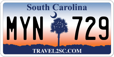 SC license plate MYN729