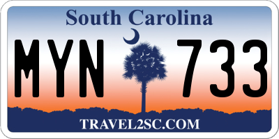 SC license plate MYN733