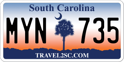 SC license plate MYN735