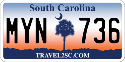 SC license plate MYN736