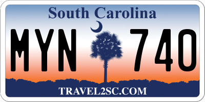 SC license plate MYN740