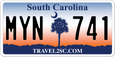 SC license plate MYN741