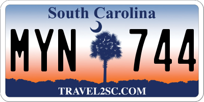 SC license plate MYN744