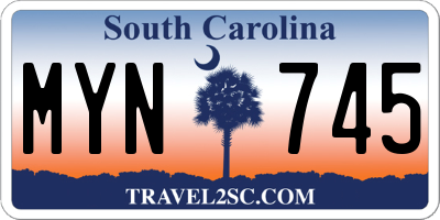 SC license plate MYN745