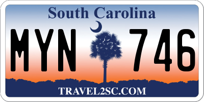 SC license plate MYN746