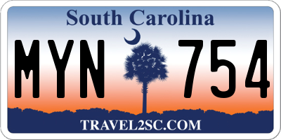 SC license plate MYN754