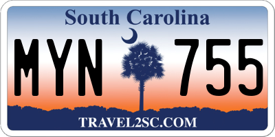SC license plate MYN755