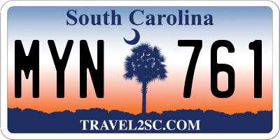 SC license plate MYN761