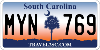 SC license plate MYN769