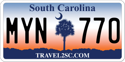 SC license plate MYN770