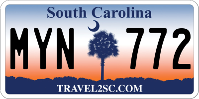 SC license plate MYN772