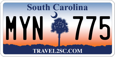 SC license plate MYN775