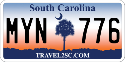 SC license plate MYN776