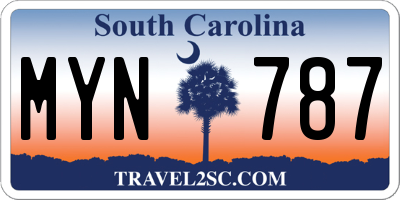 SC license plate MYN787