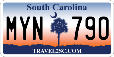 SC license plate MYN790