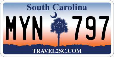 SC license plate MYN797