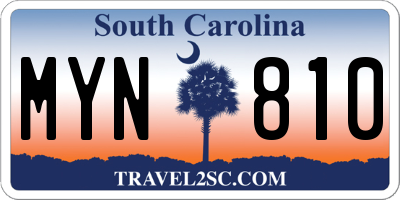 SC license plate MYN810