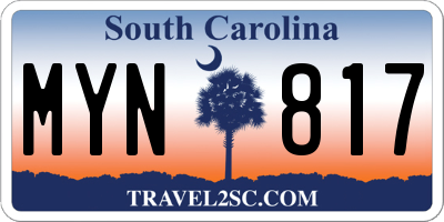 SC license plate MYN817