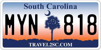 SC license plate MYN818